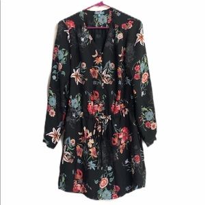 Fleur Bleve Black Floral Print Dress Size 4
